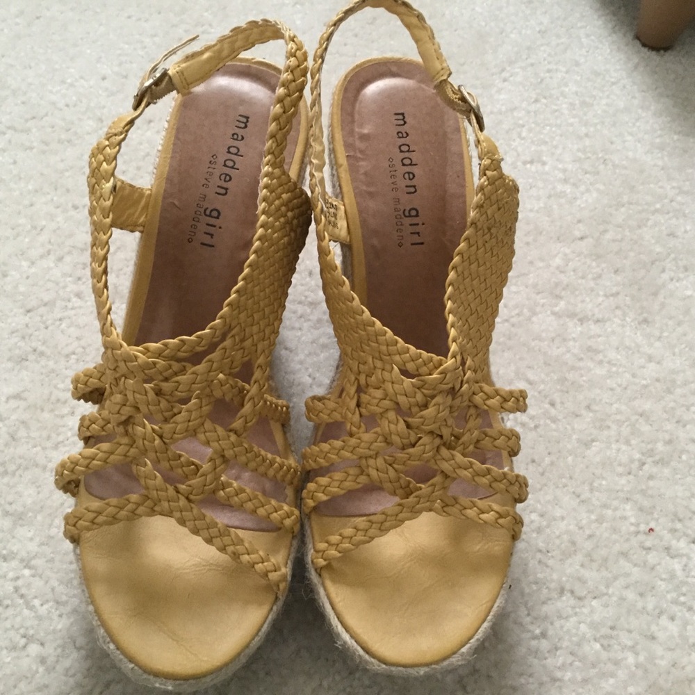 Madden Girl Mustard Wedges, Size 8.  Worn once.